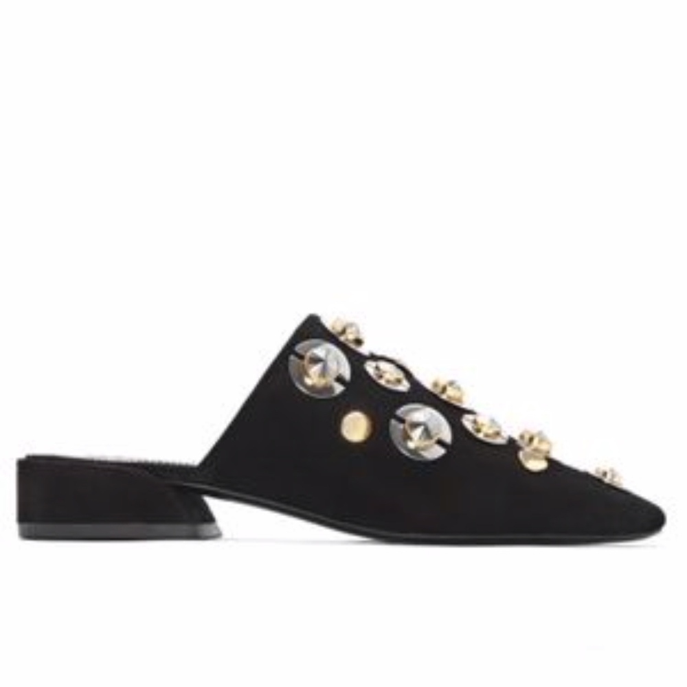 New $595 Mercedes Castillo Lucinda Mules Slides Mixed Metal Gold Silver 5.5 — image 8 of 8